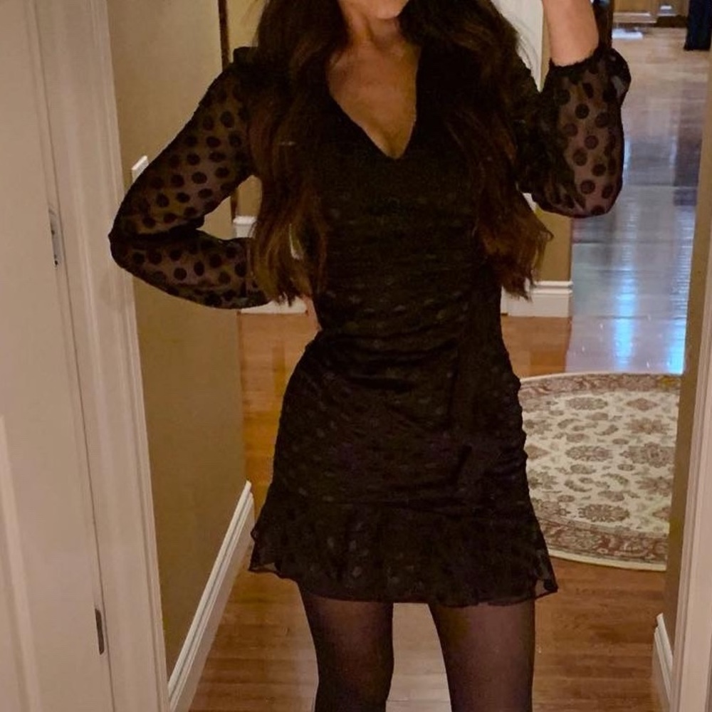 Black Polkadotted Dress